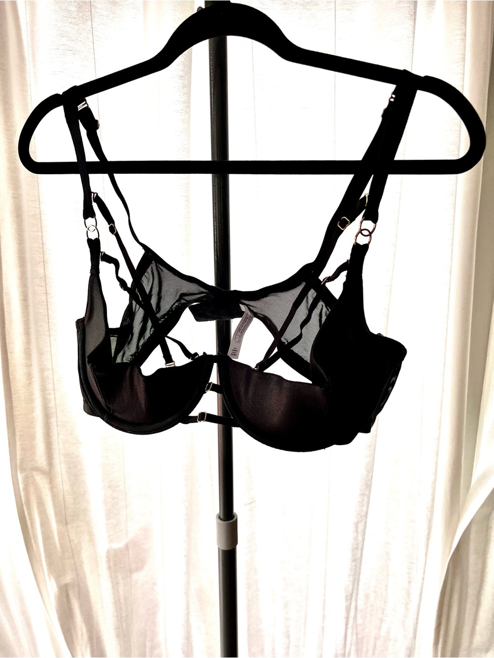 Black Strappy Underwire Demi half cup Bra - Women's Intimates Cacique